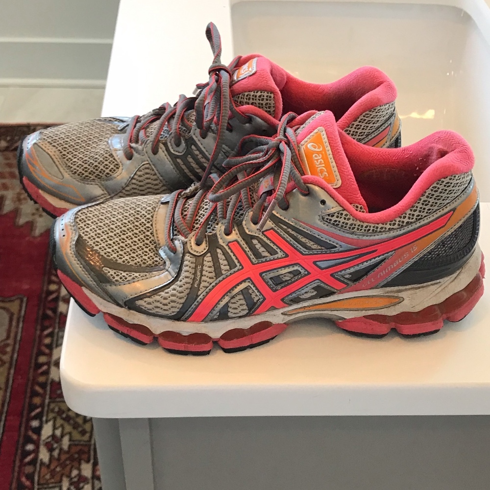 Asics Size 8.5 Pink and Orange Running Shoes